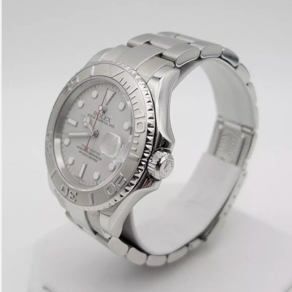 WOW New Condition Rolex Platinum Men's Yacht Master Watch Green Sticker - Picture 2 of 6